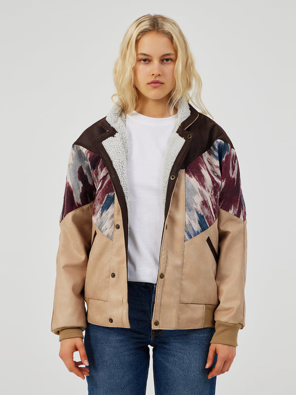 AZTEC CREAM & BROWN UNISEX VINTAGE JACKET S