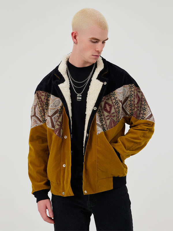 AZTEC MUSTARD & BLACK UNISEX VINTAGE JACKET L