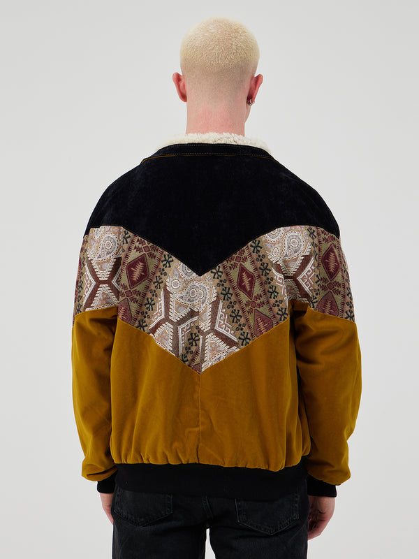 AZTEC MUSTARD & BLACK UNISEX VINTAGE JACKET L