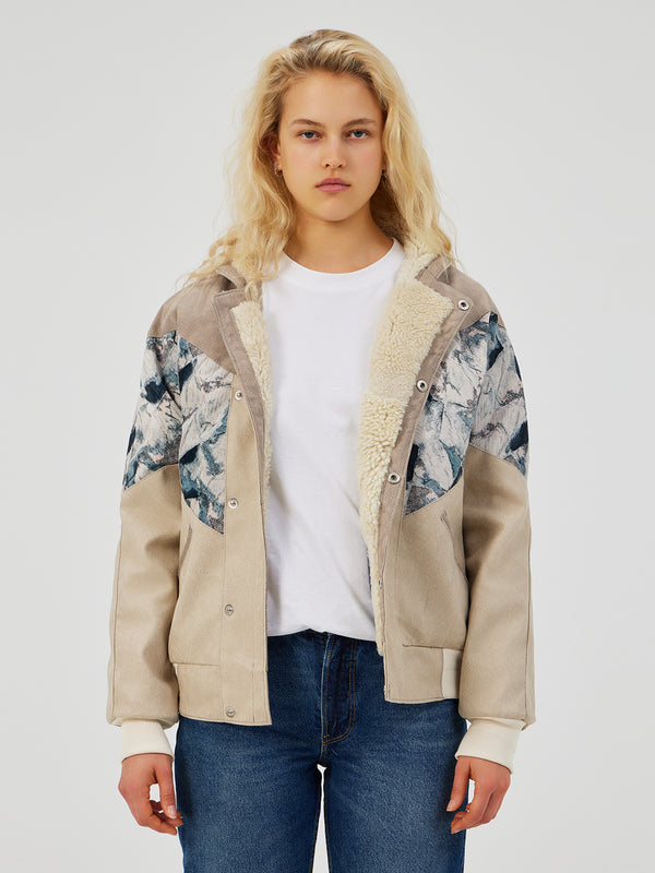 AZTEC CREAM & GREY UNISEX VINTAGE JACKET S