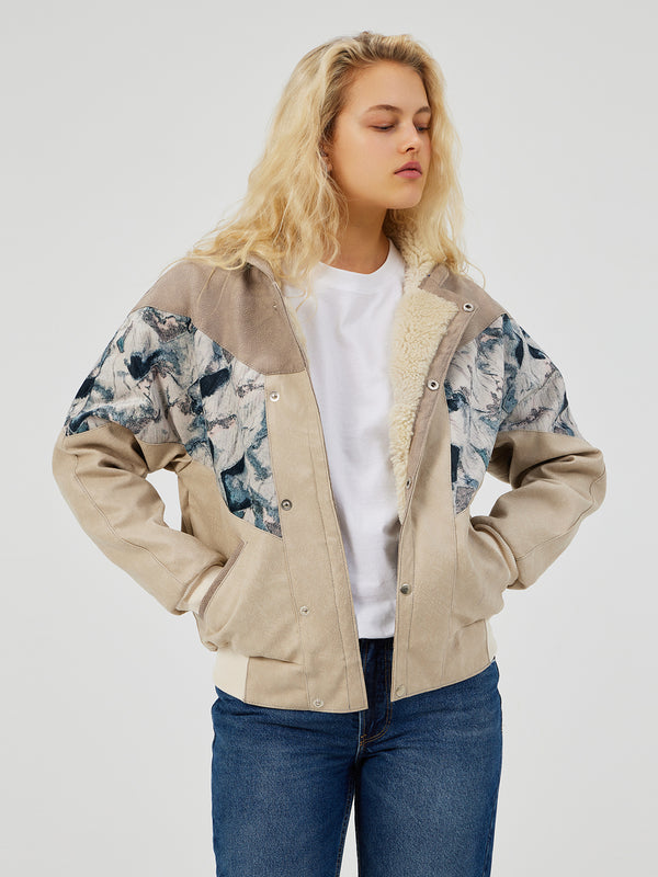 AZTEC CREAM & GREY UNISEX VINTAGE JACKET S