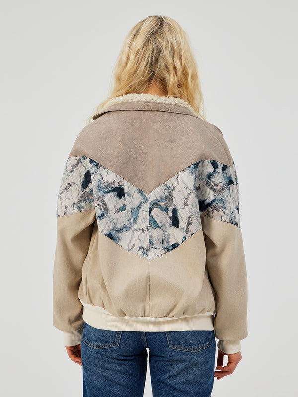 AZTEC CREAM & GREY UNISEX VINTAGE JACKET S