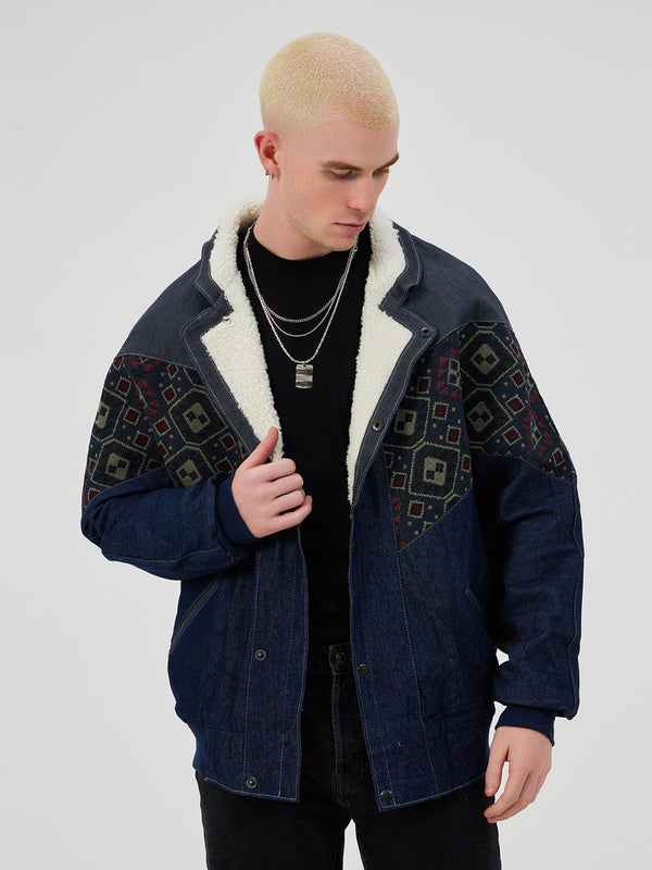 AZTEC JEAN BLUE & ANTHRACITE UNISEX VINTAGE JACKET XL