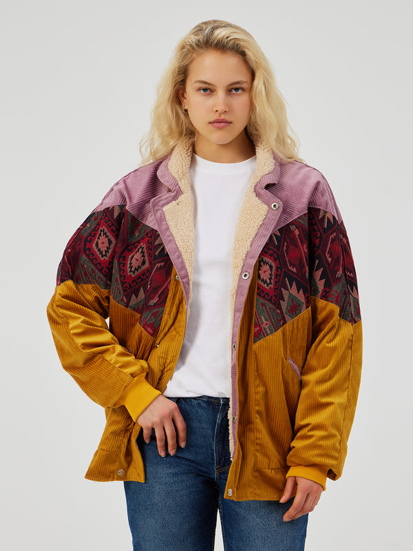 AZTEC ORANGE & PINK UNISEX VINTAGE JACKET XL