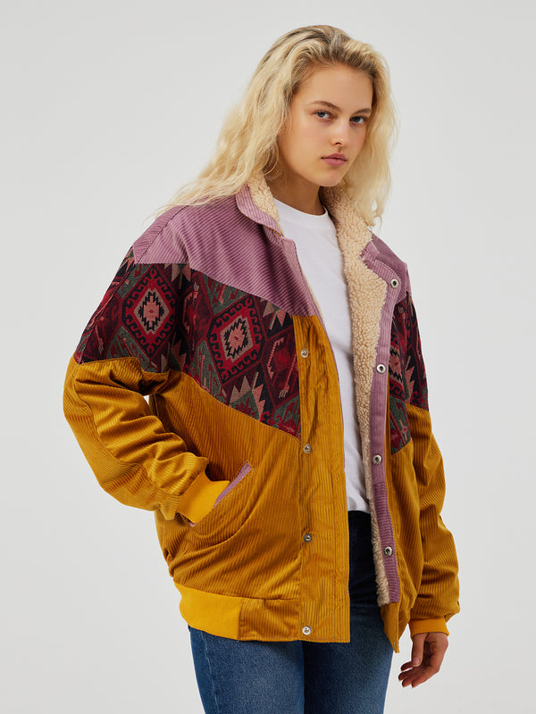 AZTEC ORANGE & PINK UNISEX VINTAGE JACKET XL