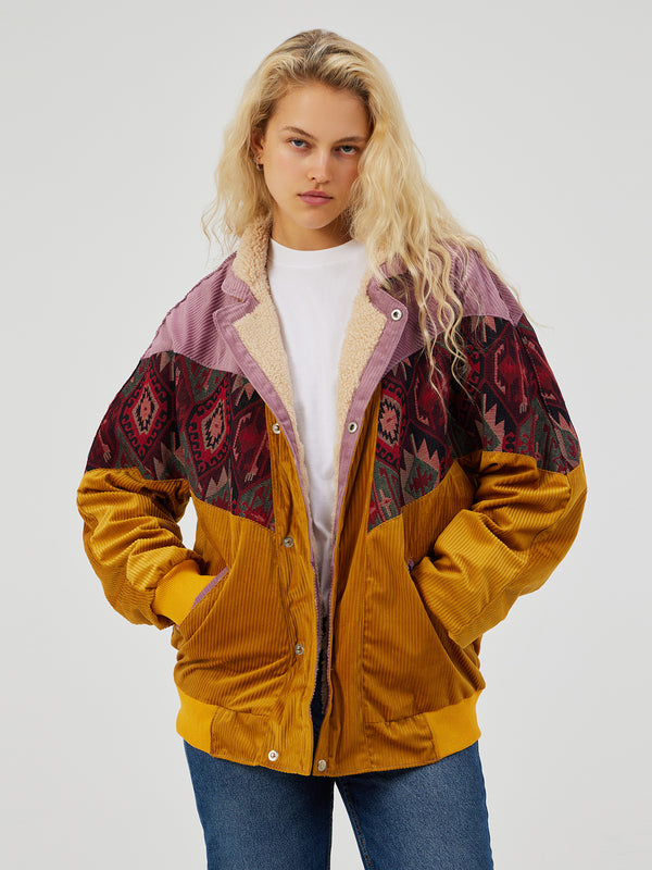 AZTEC ORANGE & PINK UNISEX VINTAGE JACKET XL