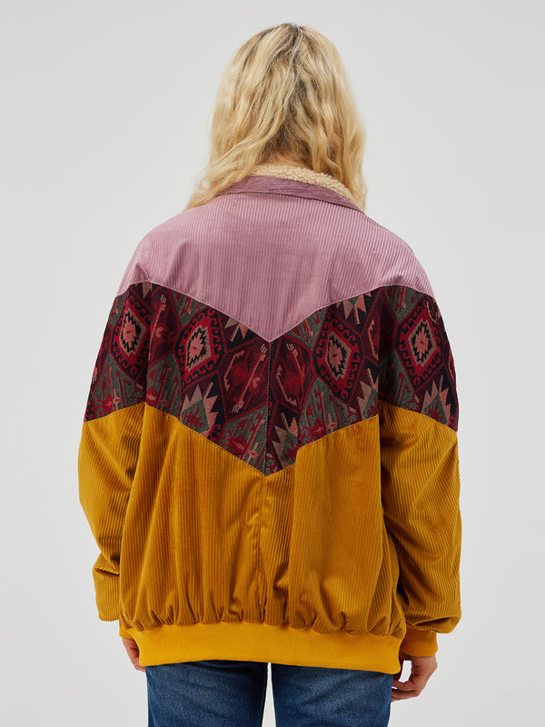 AZTEC ORANGE & PINK UNISEX VINTAGE JACKET XL