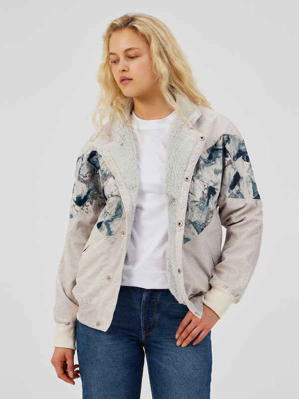 AZTEC CREAM & GREY UNISEX VINTAGE JACKET S