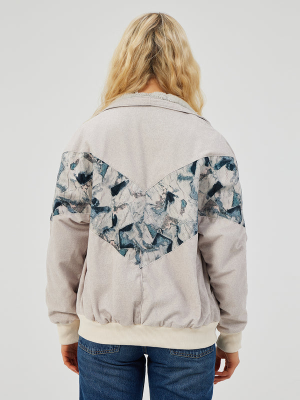 AZTEC CREAM & GREY UNISEX VINTAGE JACKET S