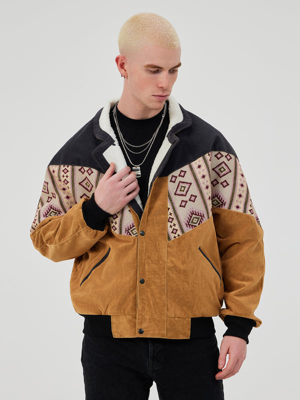 AZTEC MUSTARD & BLACK UNISEX VINTAGE JACKET XXL