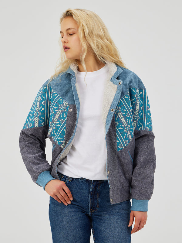 AZTEC GREY & BLUE UNISEX VINTAGE JACKET S