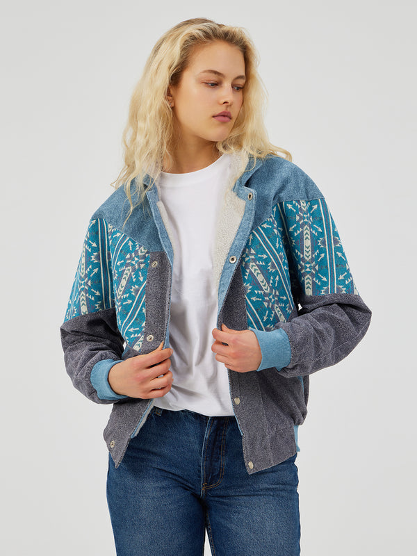 AZTEC GREY & BLUE UNISEX VINTAGE JACKET S