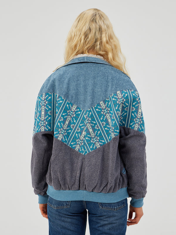 AZTEC GREY & BLUE UNISEX VINTAGE JACKET S