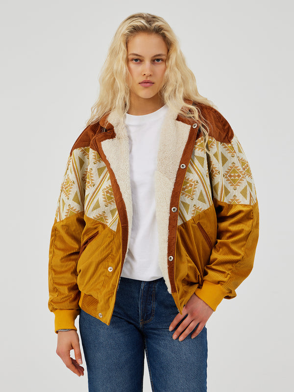 AZTEC ORANGE & BROWN UNISEX VINTAGE JACKET M