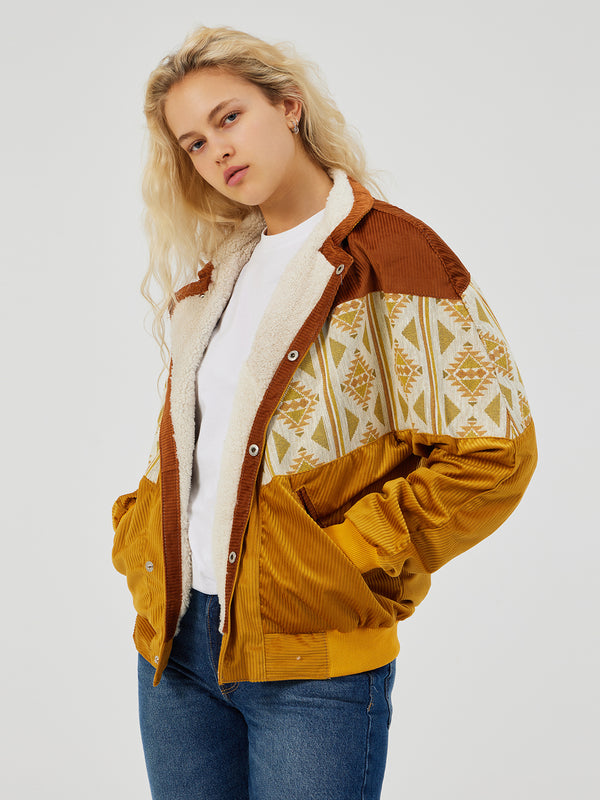 AZTEC ORANGE & BROWN UNISEX VINTAGE JACKET M