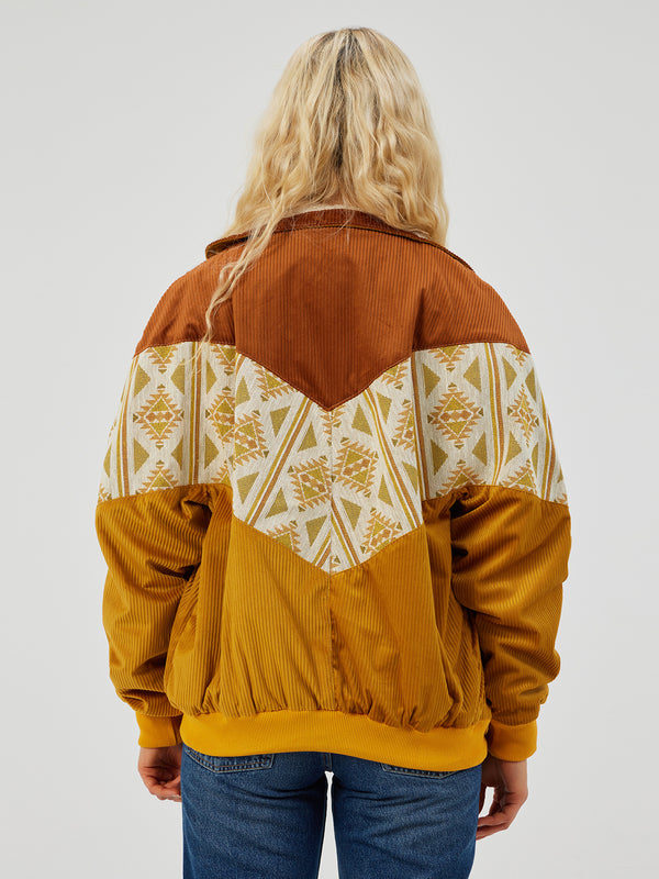 AZTEC ORANGE & BROWN UNISEX VINTAGE JACKET M