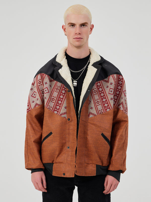 AZTEC TERRA COTTA & ANTHRACITE UNISEX VINTAGE JACKET L