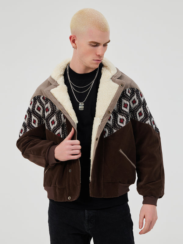 AZTEC BROWN & GREY UNISEX VINTAGE JACKET M