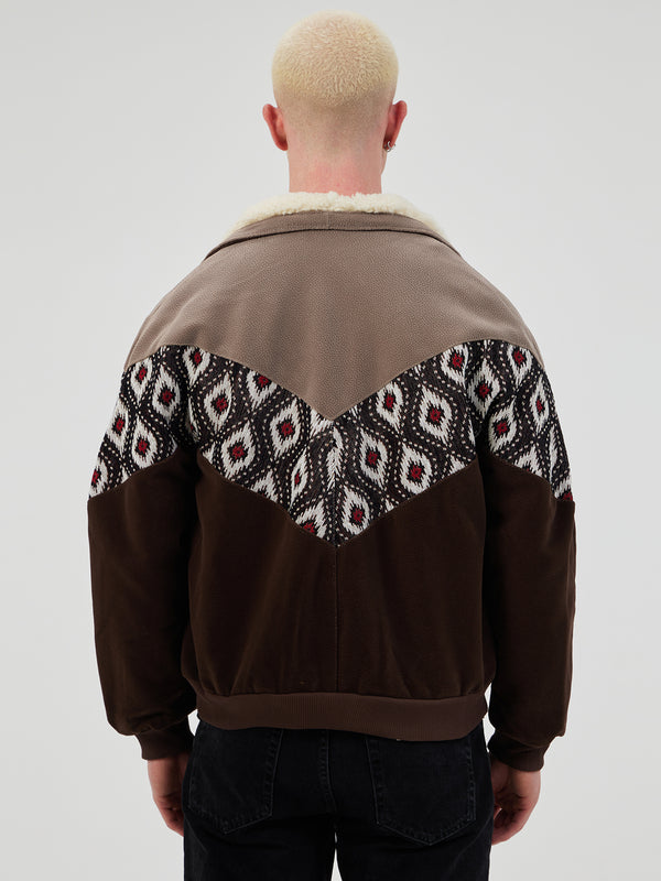 AZTEC BROWN & GREY UNISEX VINTAGE JACKET M