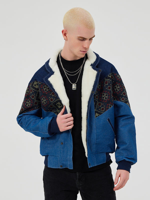 AZTEC BLUE & JEAN BLUE UNISEX VINTAGE JACKET M