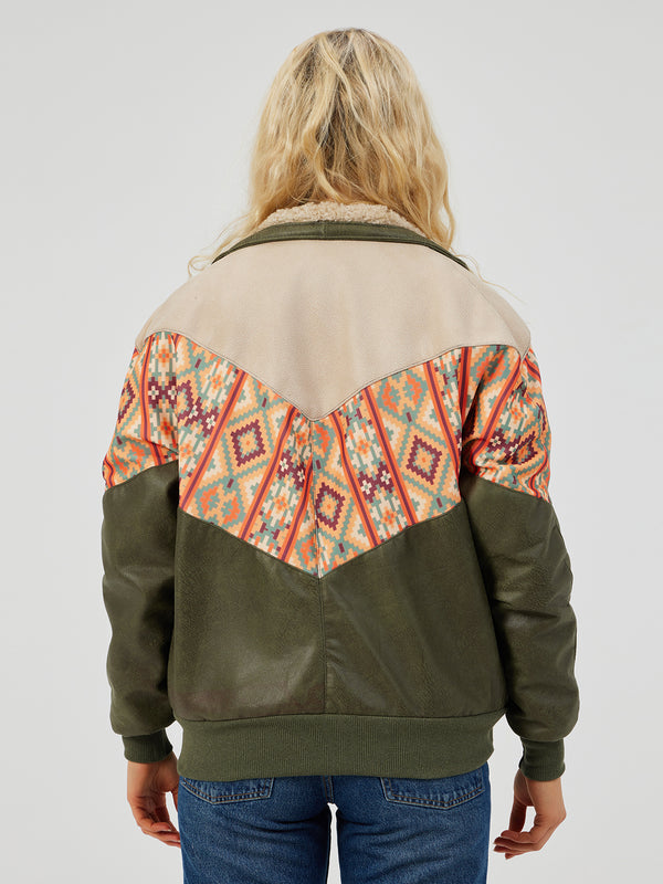 AZTEC GREEN & CREAM UNISEX VINTAGE JACKET XS