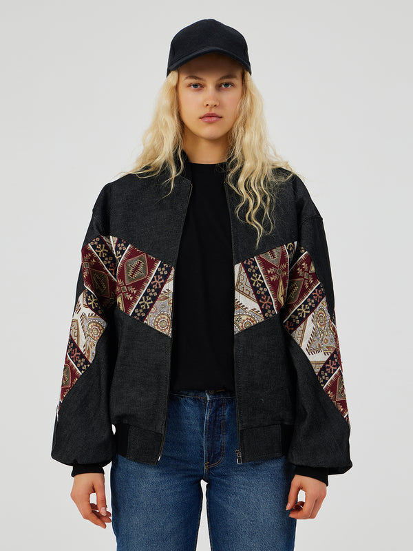 BLACK UNISEX BOMBER JACKET XS