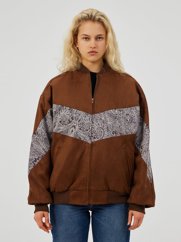 BROWN UNISEX BOMBER JACKET L