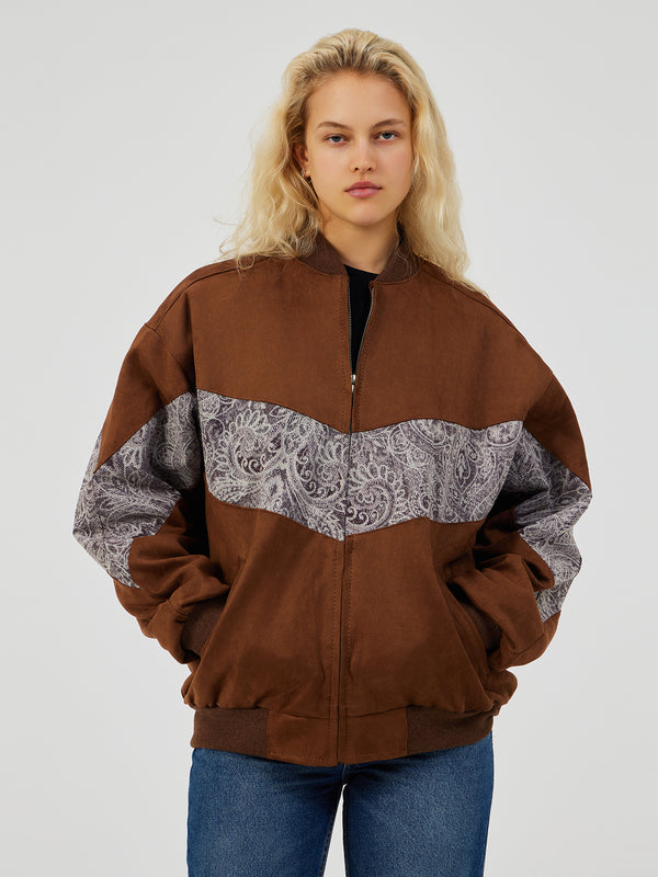 BROWN UNISEX BOMBER JACKET L